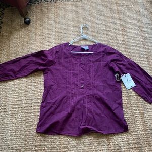 Purple boho top long sleeve Large